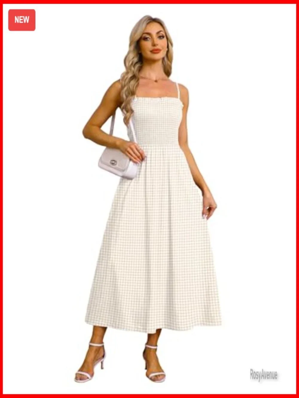 Spaghetti Strap Maxi Dress Smocked with Pockets Casual Boho Beach - Picture 3 of 7